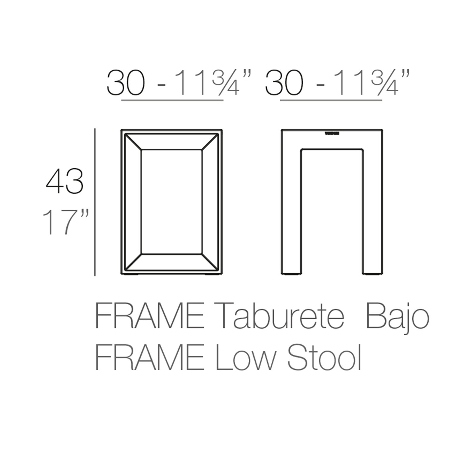 Vondom Frame Accent Stool, White