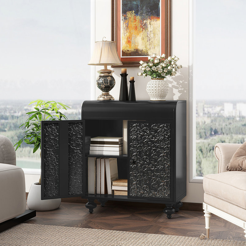 Art Accent Cabinet With 2 Doors, Sideboard Buffet Cabinet With Storage, Living Room Cabinet