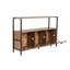 Console moderne, finition noyer et noire, 47,2 po x 30,3 po x 11,8 po | 100% panneau de particules enduit de mélamine, profil en métal thermolaqué électrostatique | Design industriel élégant pour le vestibule et le salon-103102416