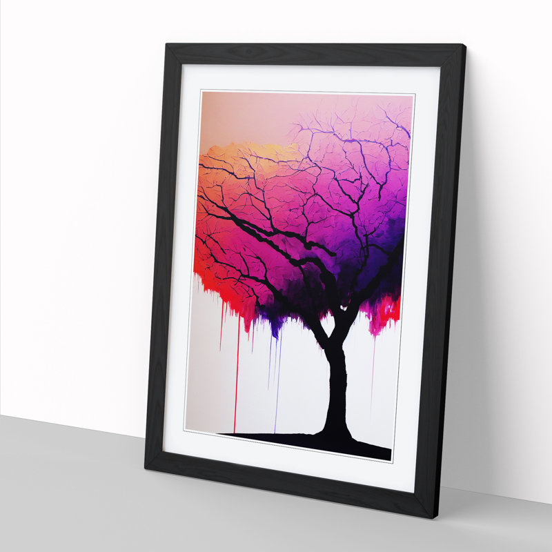 FRM-V0523-1873X Plum Tree Painted - Picture Frame Print, 64cm H x 46cm W x 2cm D