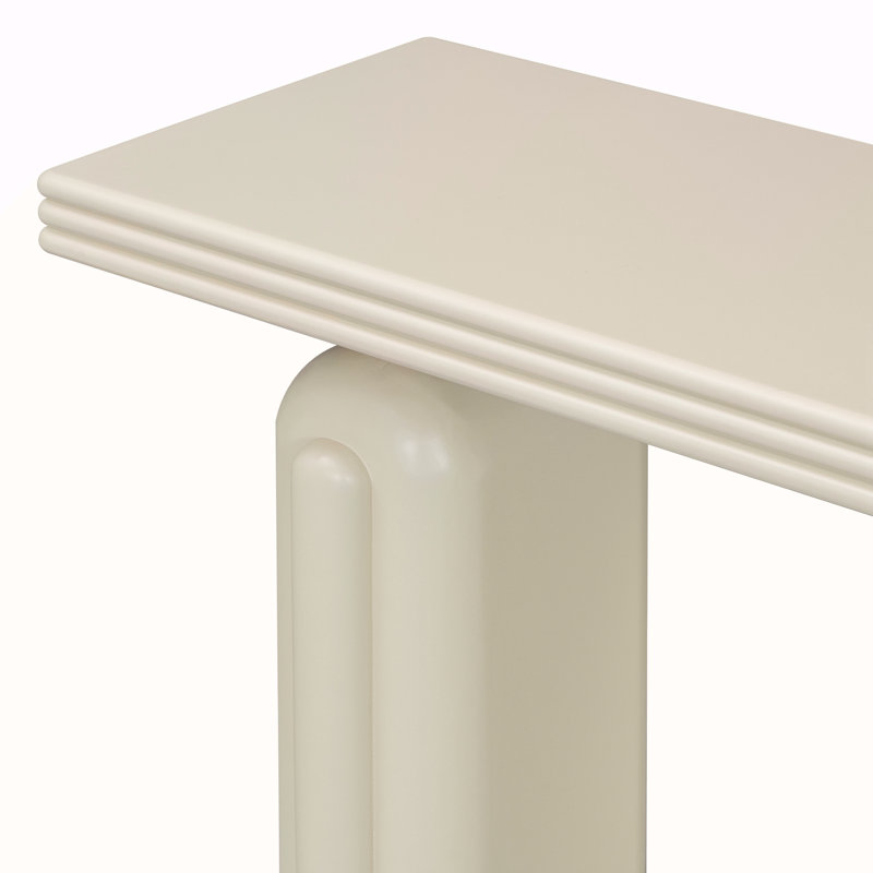 Console élégante et luxueuse en placage d'acacia, Beige