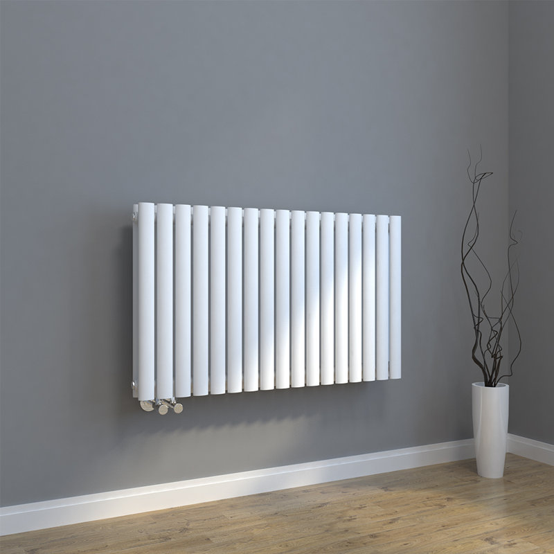 Regine Horizontal Oval Panel Radiators, 60cm H x 100.3cm W, White