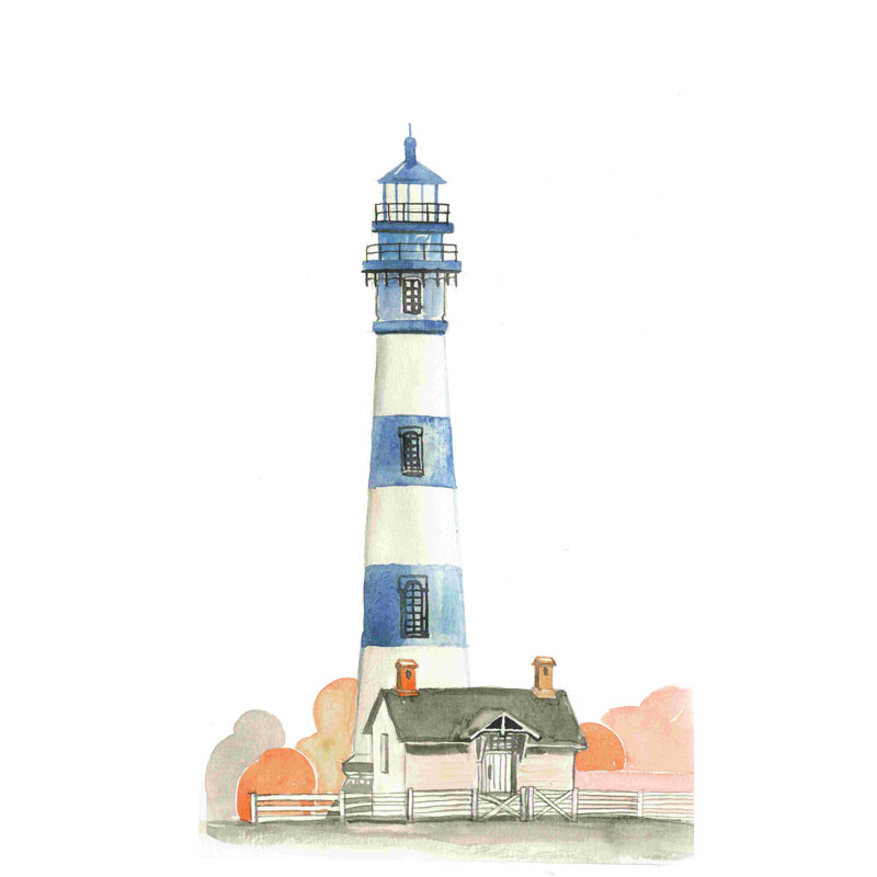 " Coastal Lighthouse 7 " Painting Print, 18" H x 12" W