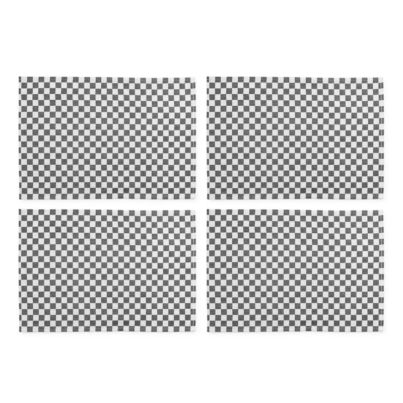 Flax Check Placemat, Set Of 4, Black
