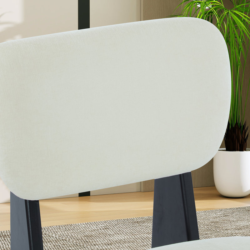 Chaise d'appoint rembourrée 25,6 po (ensemble de 2), Noir, noir, noir, noir