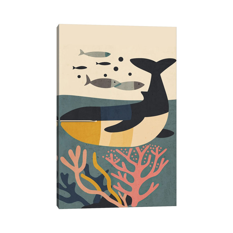 Drifting Whale by Gaite - Gallery-Wrapped Canvas Giclée on Canvas, Does Not Apply, 101.6 cm H x 66.04 cm W  x  1.905 cm D