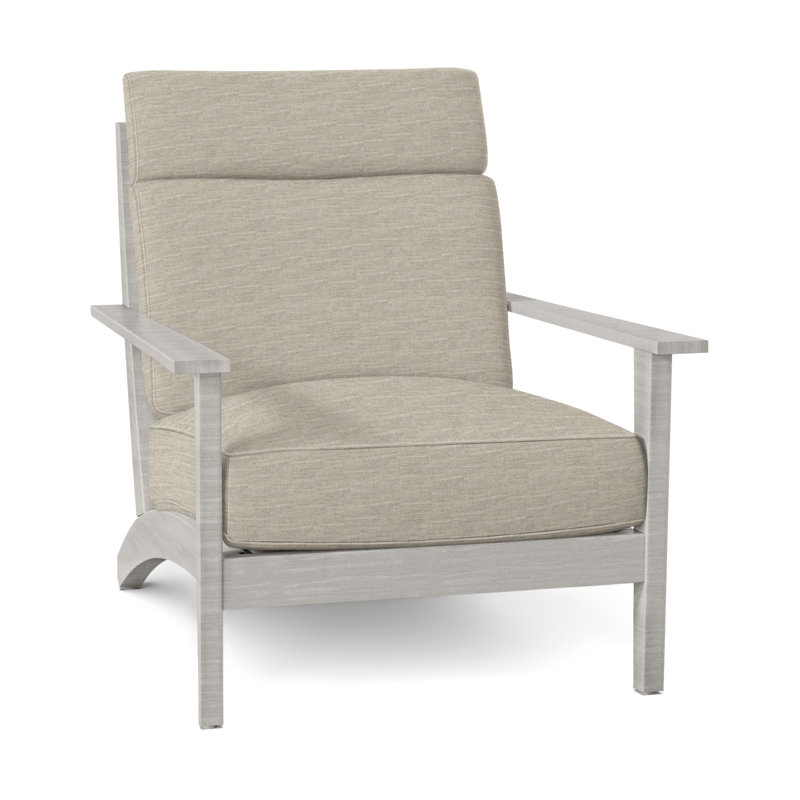 Kennebunkport Patio Chair with Cushions, Dove Sunbrella® Linen, Welt + Standard fill, Oyster
