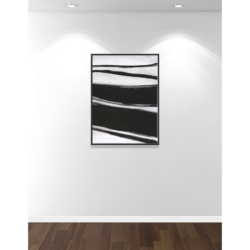 Bold Strokes - 2 - Floater Frame Print on Canvas, 102cm H x 76cm W x 5.1cm D, Black Framed