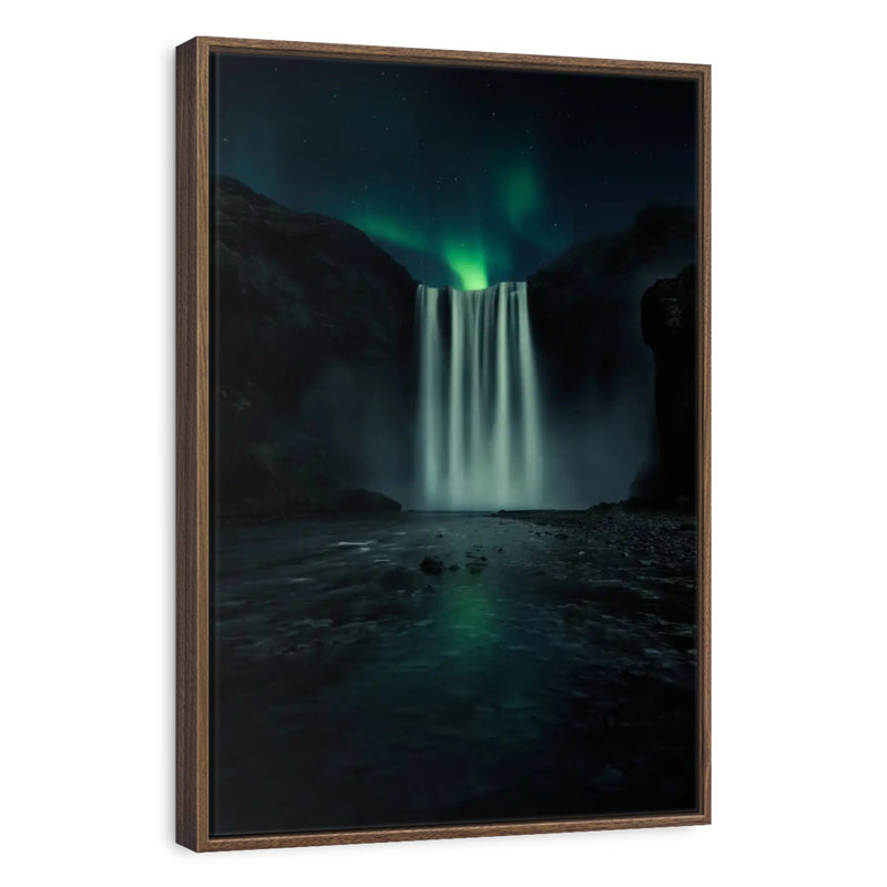 Nuit verte, Cadre flottant noyer, 13 po x 19 po