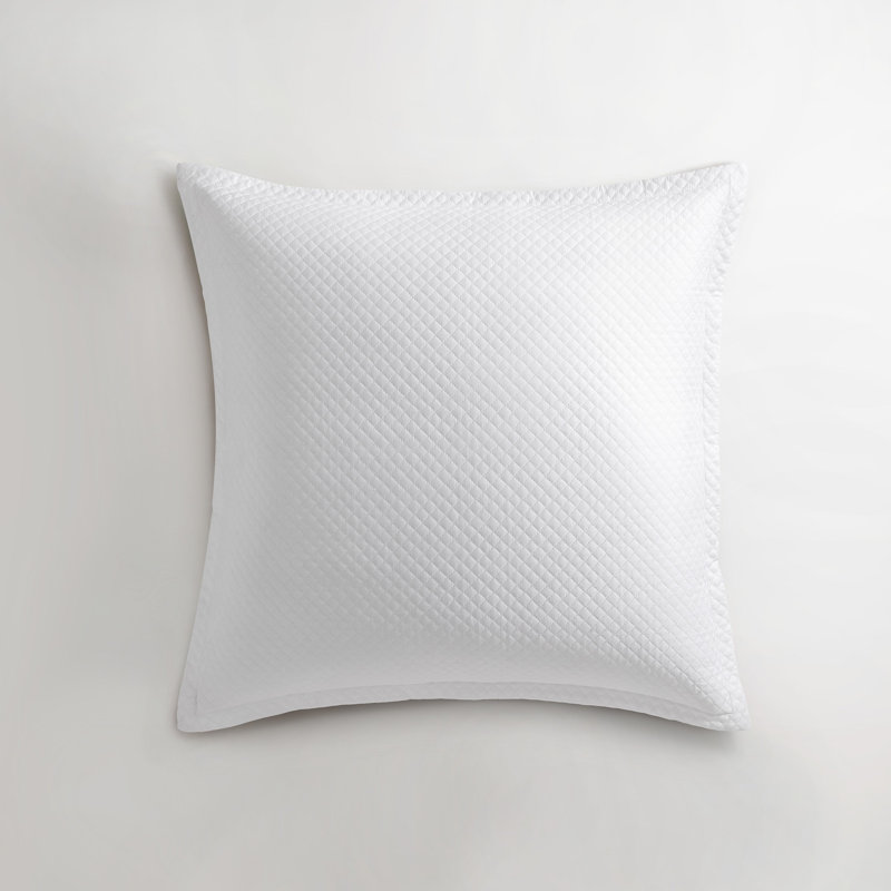 Diamond Quilted Euro Sham, White