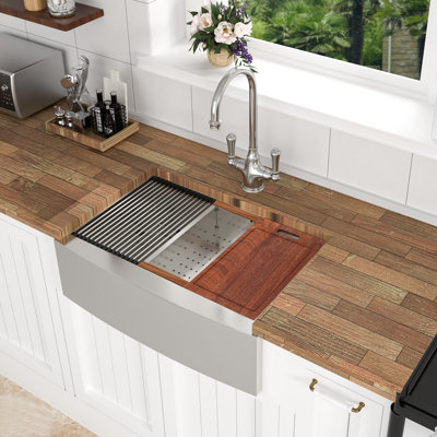 30 Farmhouse Sink Workstation - 30*21*9 Inch Kitchen Sink Stainless Steel 16 Gauge Apron Front Kitchen Sink