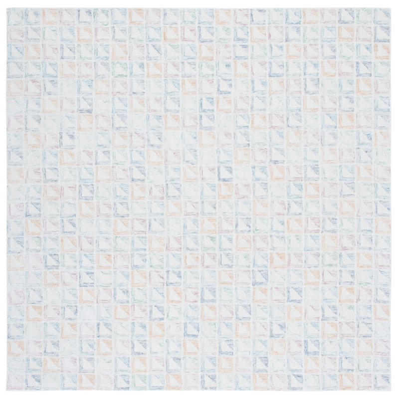 Rodeo Drive Hand Tufted Wool And Cotton With Latex Geometric Rug, Square 6'