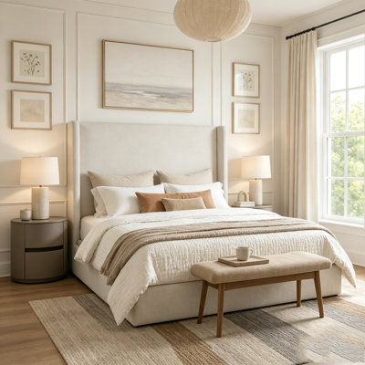 Carmen Upholstered Wingback Bed