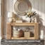 Console cannelée en bois avec 2 rangements, table d'entrée rectangulaire de 71 pouces derrière le canapé-669959405