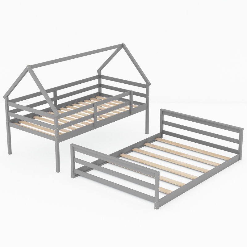 House Bunk Bed, Gray