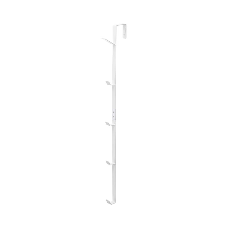 White Slim Over-the-Door Rack with Multiple Hooks