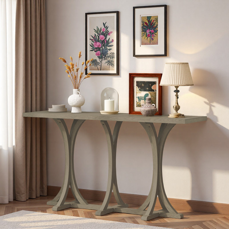 Console en bois 59,8 po, Gris