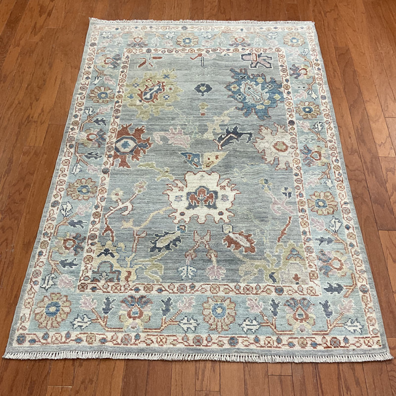 Tapis en laine Oushak fabriqué à la main à teinture végétale Herat ORIENTAL
