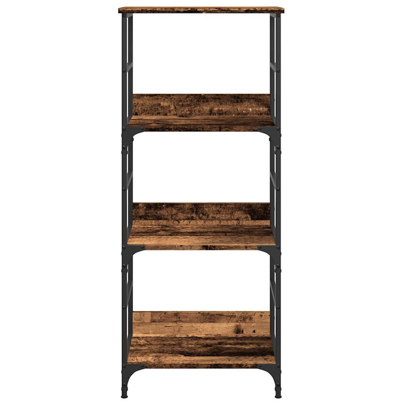 Amauria 117.5cm H x 50cm W Metal Etagere Bookcase, Old Wood