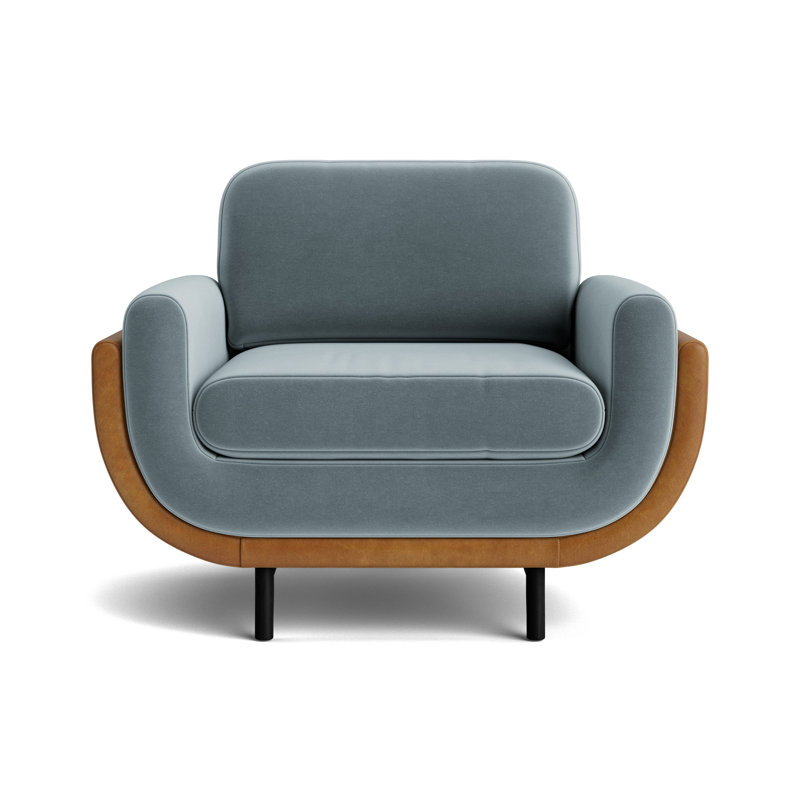 Regatta Chair, Performance Velvet - Harbor/Bedford - Saddle, Black