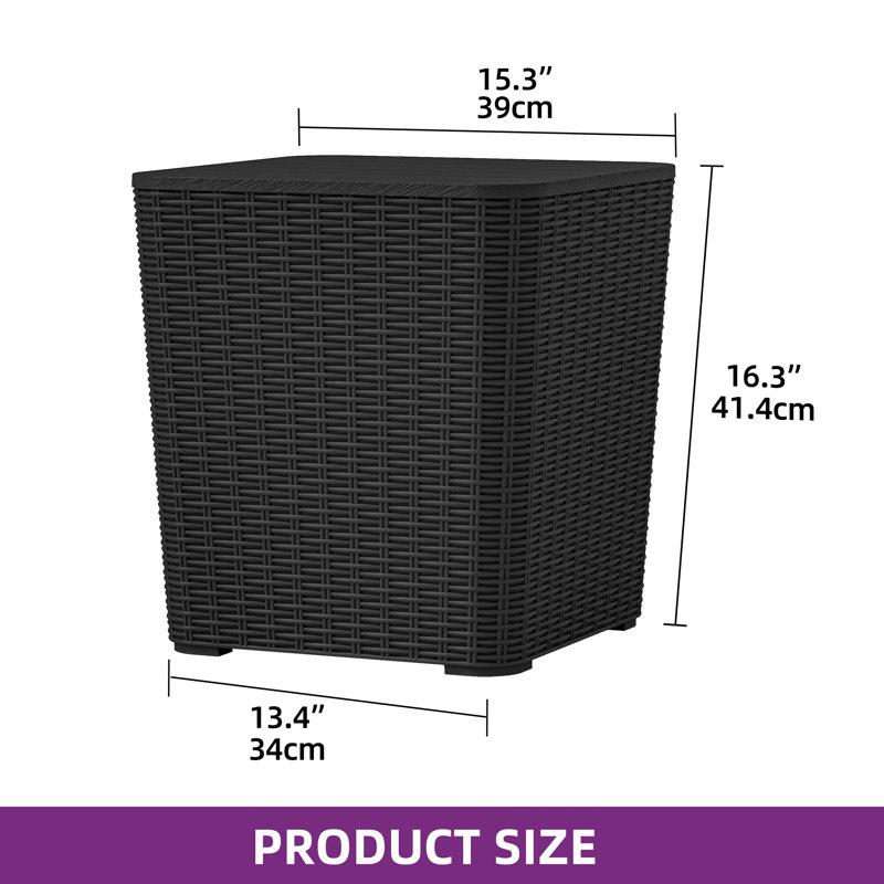 Freeport Park® Croce 22'' W 31 Gallons Water Resistant Resin Lockable Deck Box, Black