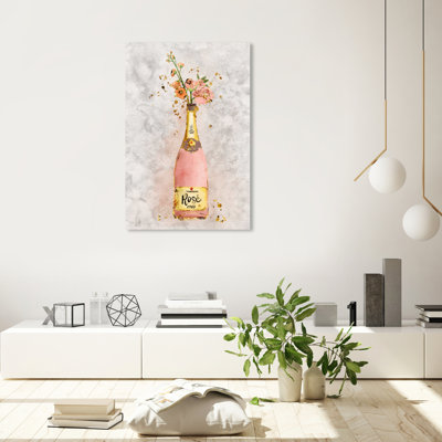 Champagne Rosado - peinture sur toile