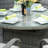 Grey 7-Piece Wicker Patio Dining Set with Round Table and Cushioned Seating-1794509632