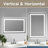 24x36" Frameless Tempered Mirror with LED Light