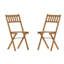 Chaises de bistro de patio pliantes en bois d'acacia intérieur / extérieur Enerson