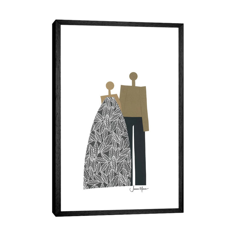 African American Couple in Black and White 1 Piece Wall Art on Canvas, 101.6cm H x 66.04cm W x 3.81cm D, Black Framed