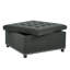 Repose-pieds carré gris foncé avec rangement capitonné et garniture cloutée-1570590989