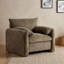 Fauteuil en chenille moderne avec dossier, larges accoudoirs moelleux et rembourrage en mousse haute densité-280623571