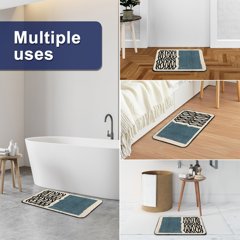 Tapis de bain doux et microfibre, tapis de bain antidérapant et lavable à la machine, Simple - L 24 po x l 16 po