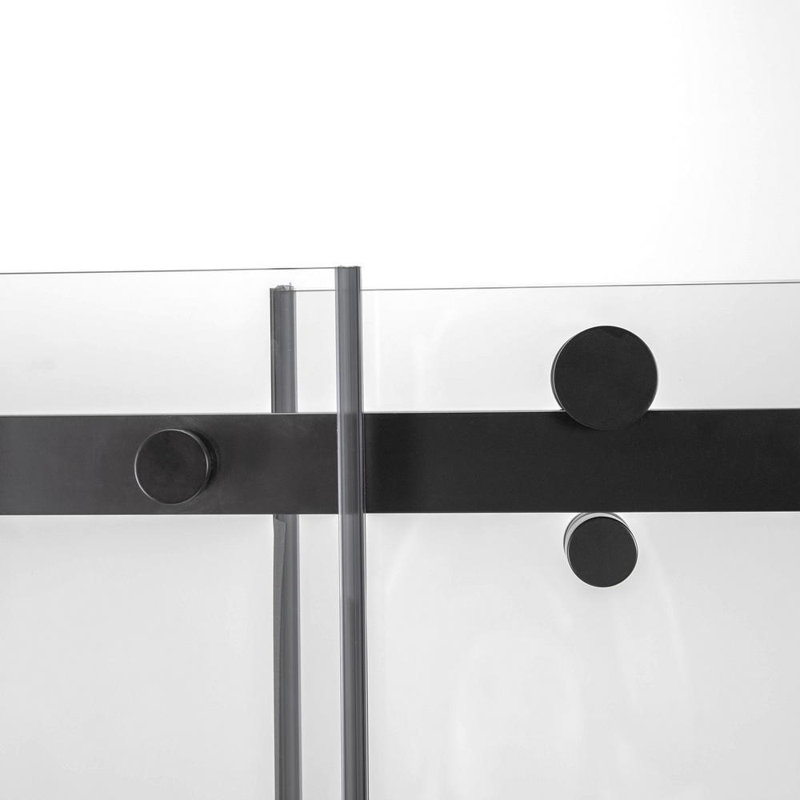 Primo 78" x 48" Frameless Black Glass Shower Door