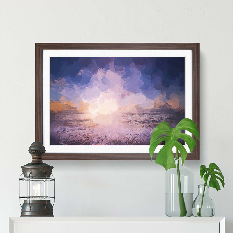 Beach in San Diego California in Abstract - Picture Frame Photograph Print, Walnut Framed, 36cm H x 48cm W x 2cm D