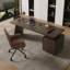 Bureau rectangulaire à 3 tiroirs Smoky Wood-644107664-644107666