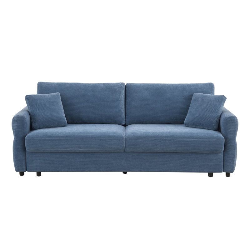Canapé-lit en tissu avec rangement Haran, Bleu