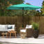 Parasol de patio 6,5 pi x 10 pi, revêtement de protection, manivelle et inclinaison flexible, parasol rectangulaire sarcelle de 10 pi, protégé, facile à manipuler