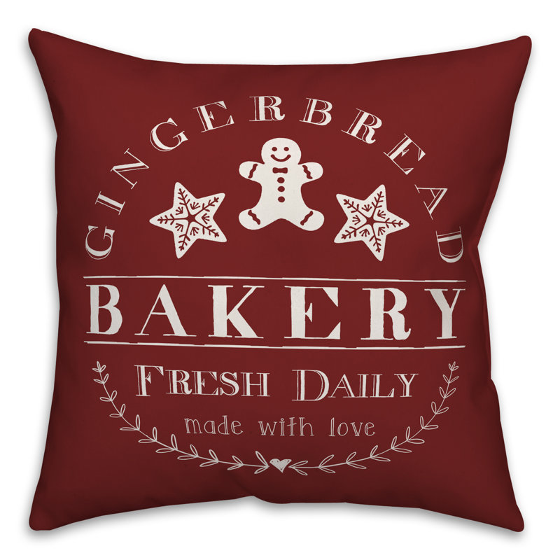  Gingerbread Bakery Throw Pillow