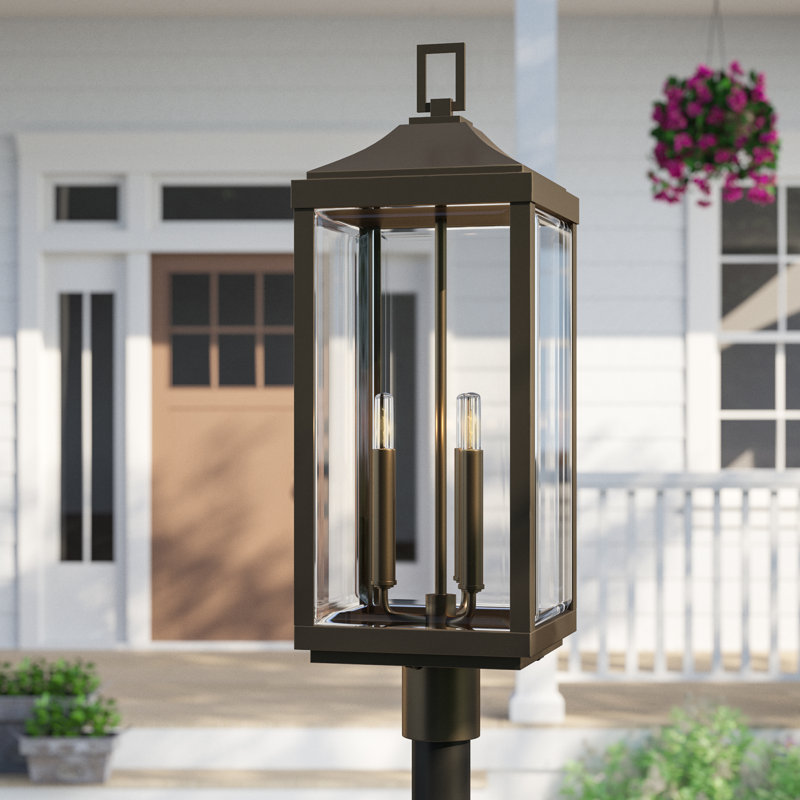 Tête de lanterne à 1 lumière H 26,88 po Husby, Bronze antique