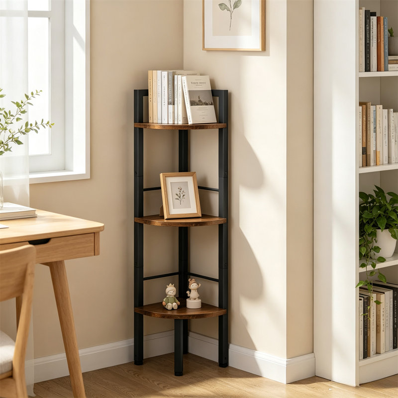 Étagère d'angle avec structure en métal, H 39,56 po x l 9,4 po x P 9,4 po
