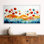 «Red Blue Soren I», impression sur toile encadrée florale et art mural coloré