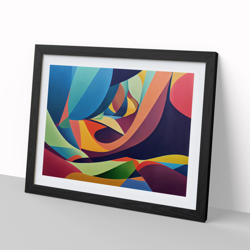 Blooming Modern Abstract Art 1 Piece Single Picture Frame Wall Art, 46cm H x 64cm W x 2cm D, Black