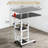 Height Adjustable Side End Table with Shelves