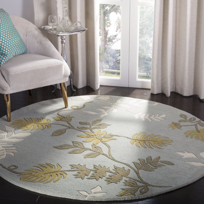 Tapis bleu clair en laine touffeté à la main Candelo