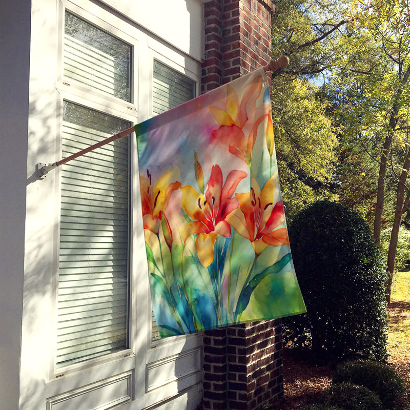 Lys dans le drapeau de la maison à l'aquarelle