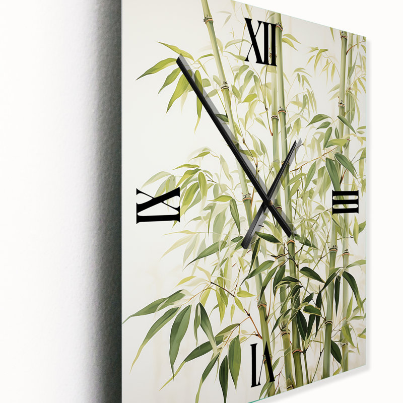 Horloge murale moderne en bambou discret Embrace I, Médium