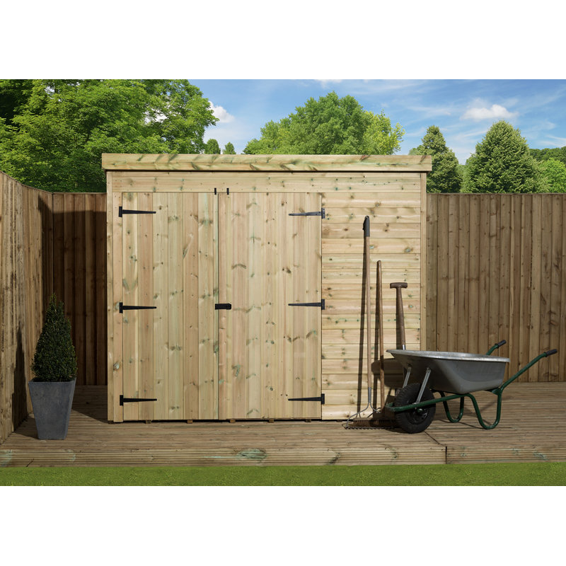 Shiplap Pent 14 ft. W x 5 ft. D Wooden Tongue & Groove Garden Shed