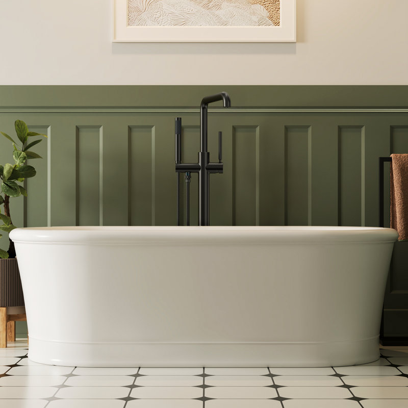 Single Handle Freestanding Tub Filler with Diverter, Matte Black