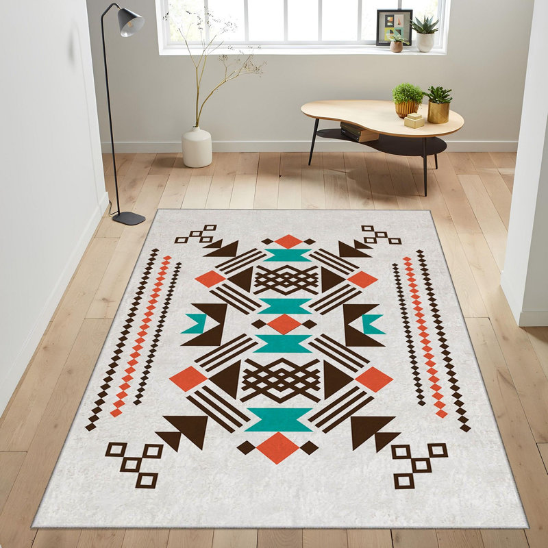 Luxurious Woven Carpet, 100% Polyester, 70.9 x 110.2 Inches | 740 g/m², Non-Slip Felt Dot Underside, 0.2 Inch Pile Height | Machine Washable, Easy Care, Perfect for Living Room & Bedroom Décor